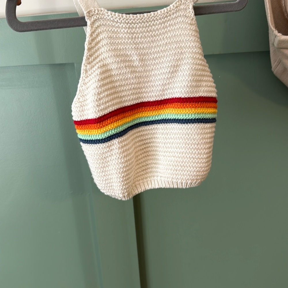 Zara Rainbow Stripe Knit Tank Top